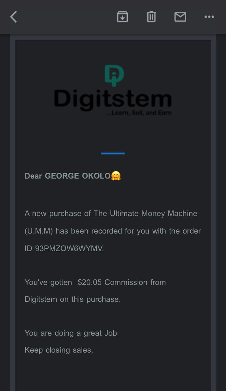 You get an email confirming your commission.