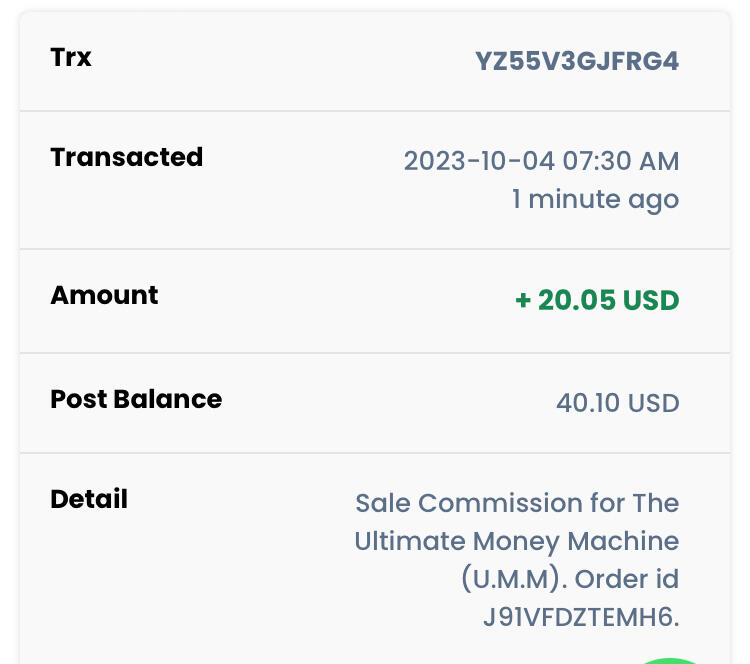 Commission on each sale